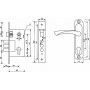 Замок врезной PALIDORE с ручкой на планке LH 7036 - Х11 AB (бронза) (2-18012;К20)